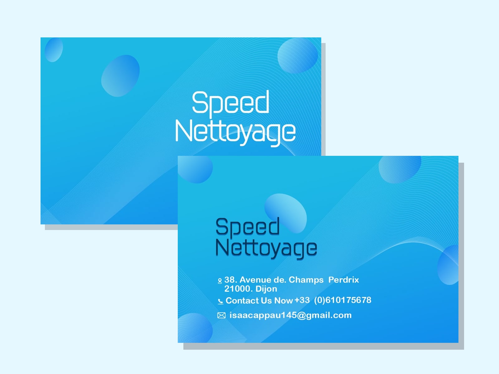 Speed Nettoyage Blue Business Card